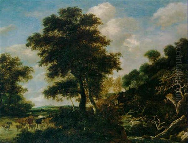 Waldlandschaft Mit Einem Hirten Oil Painting by Jacob Salomonsz van Ruysdael