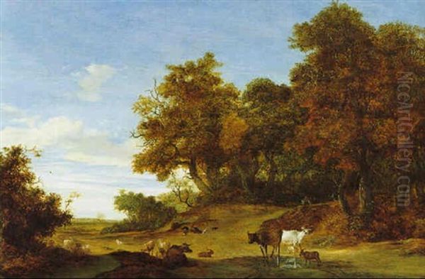 Waldlandschaft Mit Herde Oil Painting by Jacob Salomonsz van Ruysdael