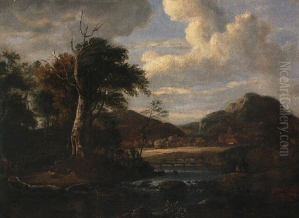 Landschaft An Einem Flus Oil Painting by Jacob Salomonsz van Ruysdael