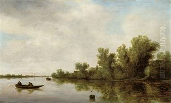 Eine Tonne Im Wasser Oil Painting by Salomon van Ruysdael