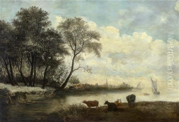 Flusslandschaft Oil Painting by Salomon van Ruysdael