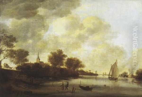 Le Retour Des Pecheurs Oil Painting by Salomon van Ruysdael