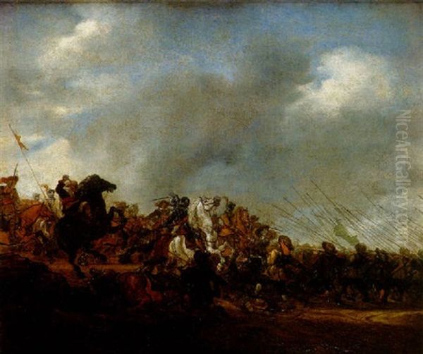 Scene De Bataille Oil Painting by Salomon van Ruysdael