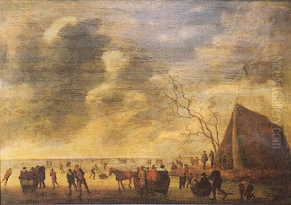 Le Lac Gele Oil Painting by Salomon van Ruysdael