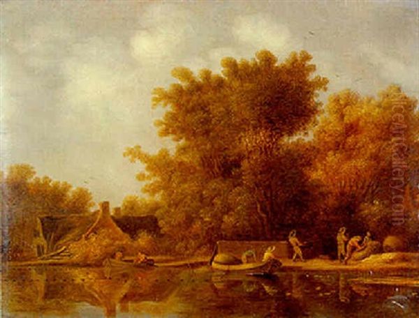 Flusslandschaft Oil Painting by Salomon van Ruysdael