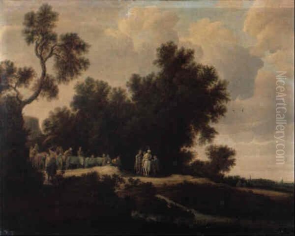 Die Taufe Des Mohrenkammerers Oil Painting by Salomon van Ruysdael