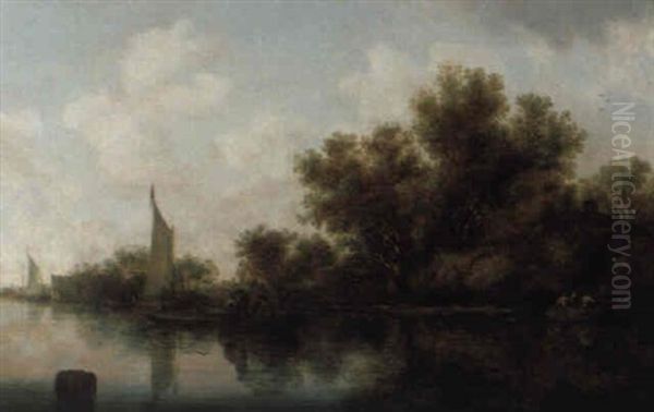 Fluslandschaft Oil Painting by Salomon van Ruysdael