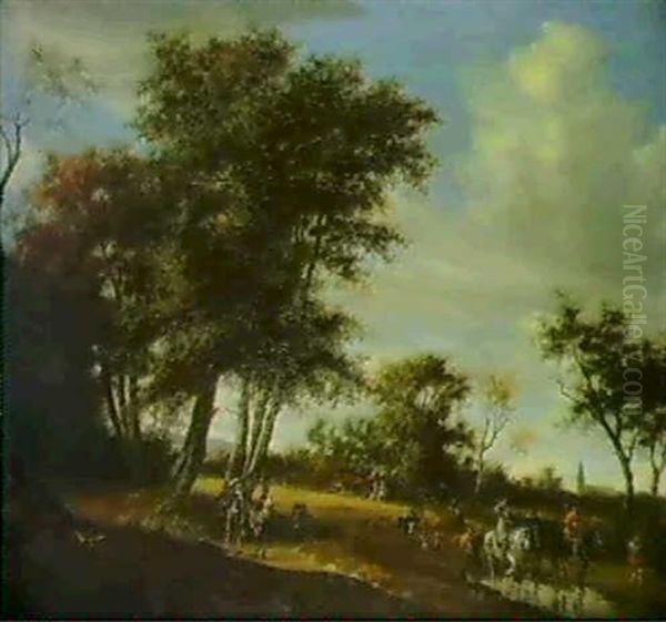 Cavaliers Dans Un Paysage De Foret Oil Painting by Salomon van Ruysdael