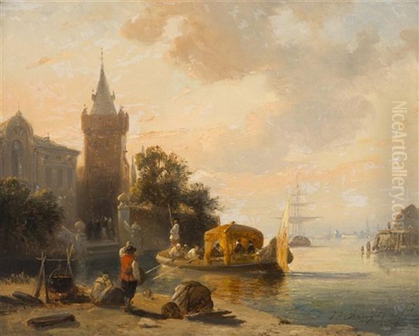 Antwerp Oil Painting by Jean (Jan) Michael Ruyten