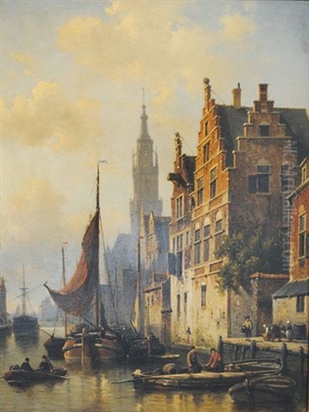 Vue D'anvers Oil Painting by Jean (Jan) Michael Ruyten