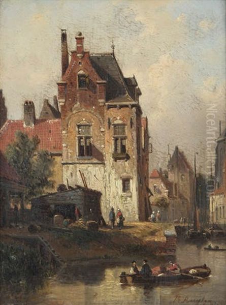 Vue D'anvers Oil Painting by Jean (Jan) Michael Ruyten