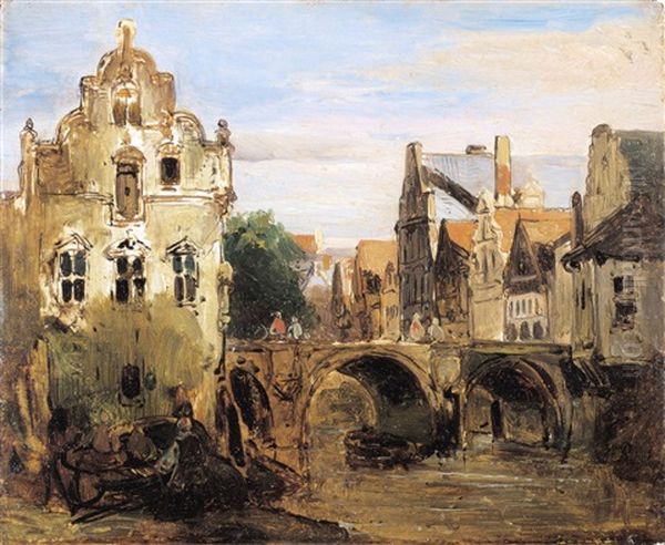 Zicht Te Mechelen Oil Painting by Jean (Jan) Michael Ruyten