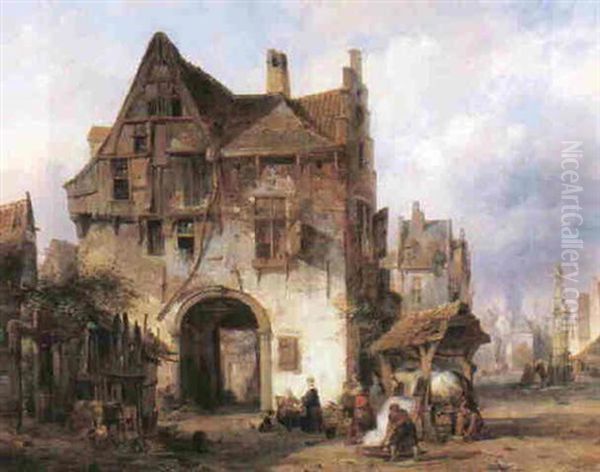 De Hoefsmid Oil Painting by Jean (Jan) Michael Ruyten