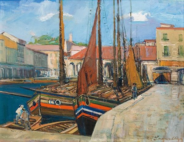 Desenzano Am Gardasee Oil Painting by Jan Ruzicka Lautenschlager