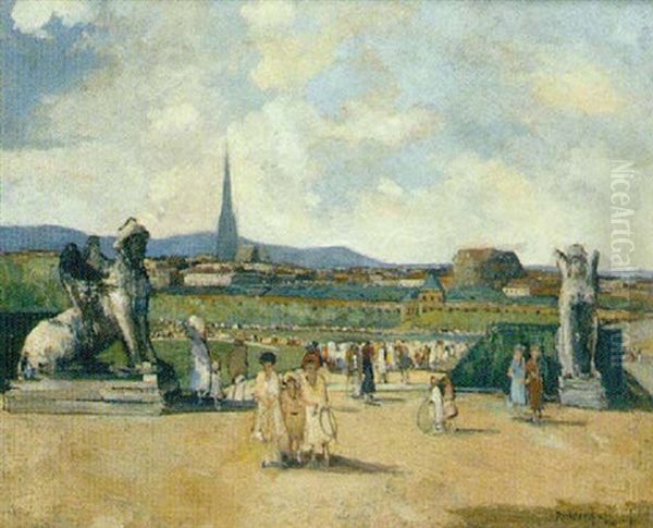 Blick Vom Belvedere Auf Wien Oil Painting by Hans Ruzicka-Lautenschlaeger