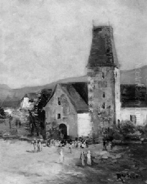 Vor Der Kirche Oil Painting by Hans Ruzicka-Lautenschlaeger