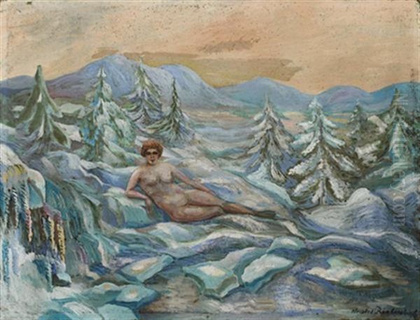 Nymphe Dans Un Paysage Enneige by Nicholai Ryabushinsky