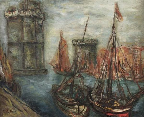 Port La Rochelle Oil Painting by Issachar ber Ryback