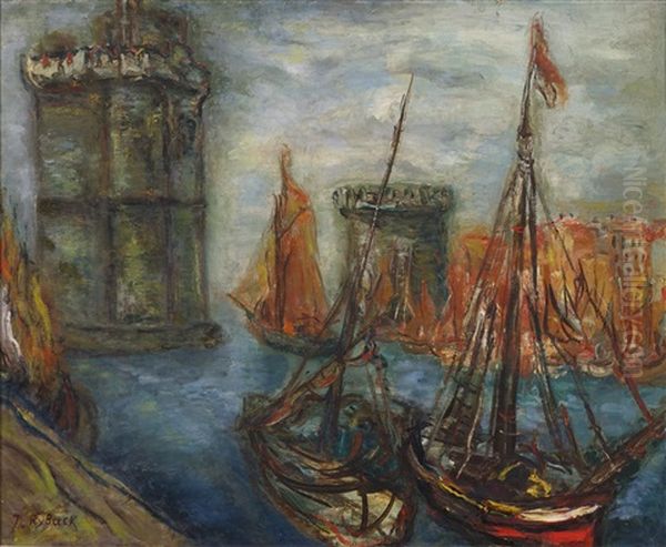 Port De La Rochelle Oil Painting by Issachar ber Ryback