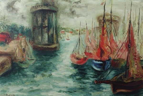 Segelboote Im Hafen Oil Painting by Issachar ber Ryback