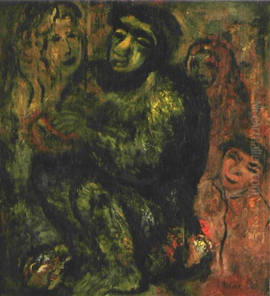 Beggar Family Oil Painting by Issachar ber Ryback