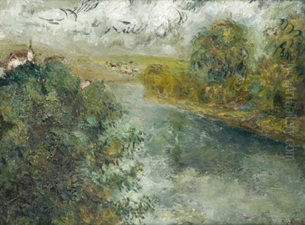 Paysage Au Bord De L'eau Oil Painting by Issachar ber Ryback