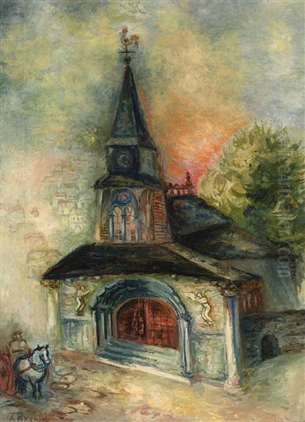 The Church In Saint Denis At Ile De Brea Oil Painting by Issachar ber Ryback