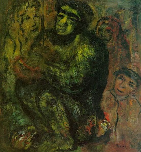 The Golem Oil Painting by Issachar ber Ryback