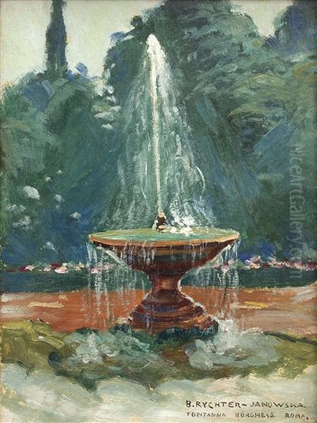 Fountain Del Fiocco Oil Painting by Bronislawa Rychter-Janowska