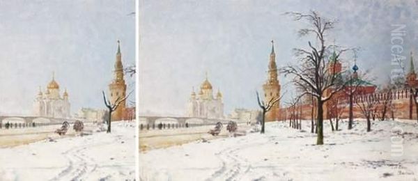 En Bas Du Kremlin Oil Painting by Paul Louis Bouchard