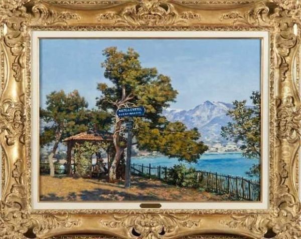 Halte De L'hotel Au Cap Martin Oil Painting by Paul Louis Bouchard