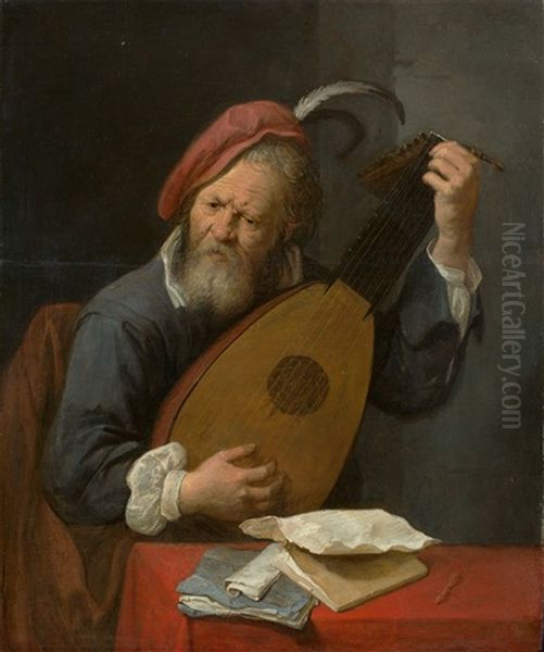 Man Playing A Theorbo