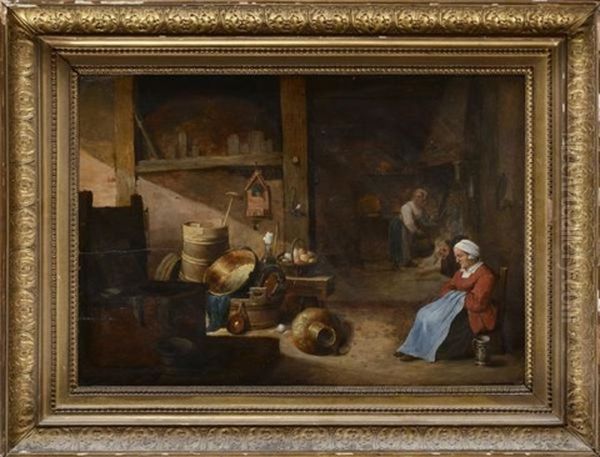 Interieur Paysan Oil Painting by David Ryckaert III