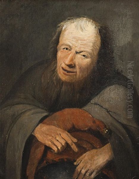 Man With Water Skin Oil Painting by David Ryckaert III