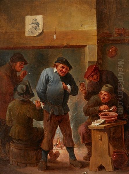 Scene De Taverne Oil Painting by David Ryckaert III