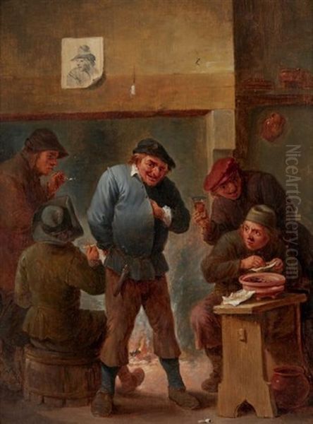 Scene De Taverne Oil Painting by David Ryckaert III