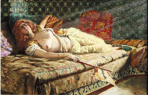 Odalisque Oil Painting by Pierre Francois Bouchard