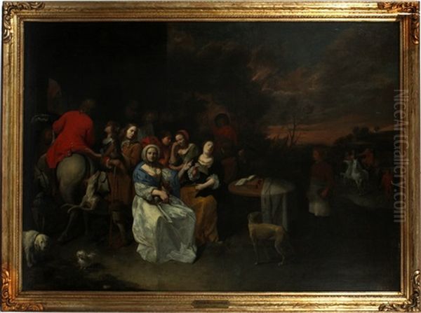 Genre Scene Oil Painting by David Ryckaert III