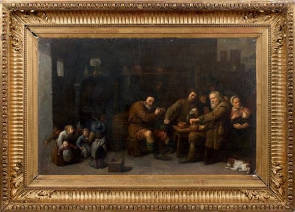 La Famille De Paysan Oil Painting by David Ryckaert III