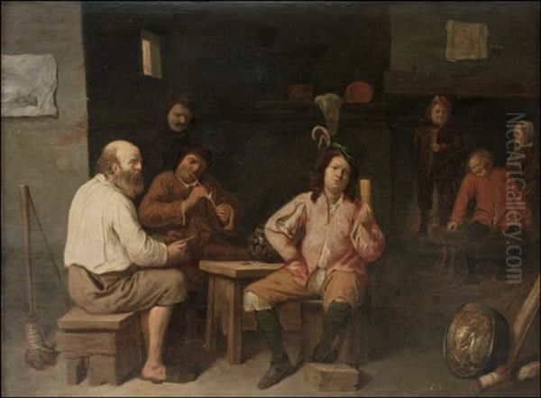 Sisakuva Majatalosta (scene From The Tavern) Oil Painting by David Ryckaert III