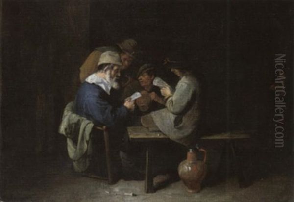 Die Kartenspieler Oil Painting by David Ryckaert III