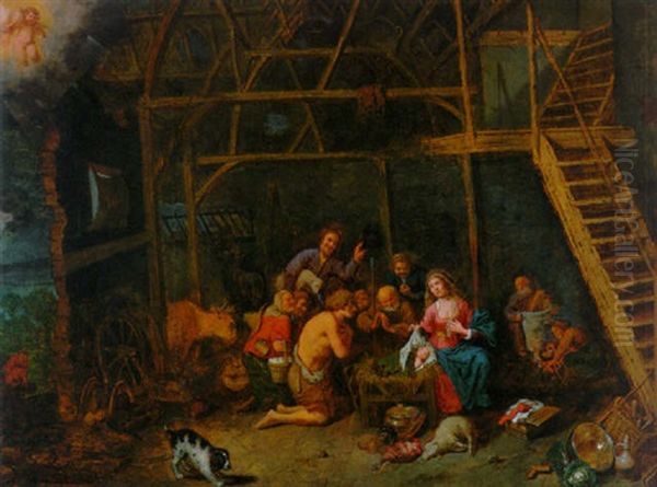 The Adoration Of The Shepherds Oil Painting by David Ryckaert III