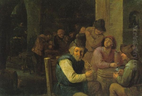 Zechende Bauern Im Wirtshaus Oil Painting by David Ryckaert III