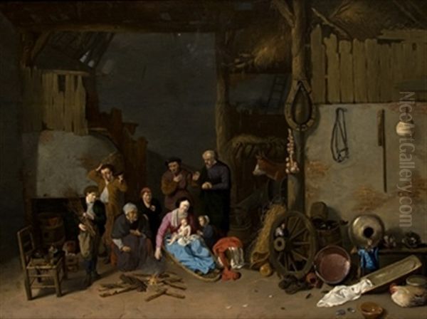 Escena Familiar De Interior Oil Painting by David Ryckaert the Elder