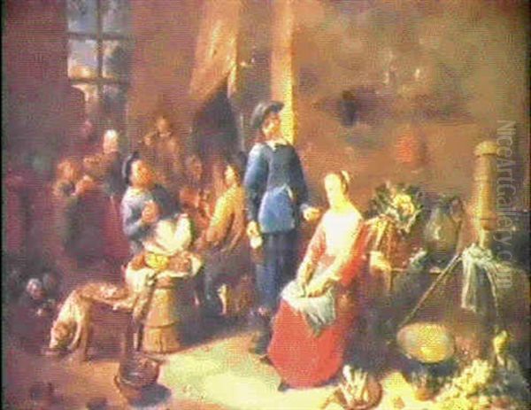 Escena Costumbrista En La Taberna Oil Painting by David Ryckaert the Younger