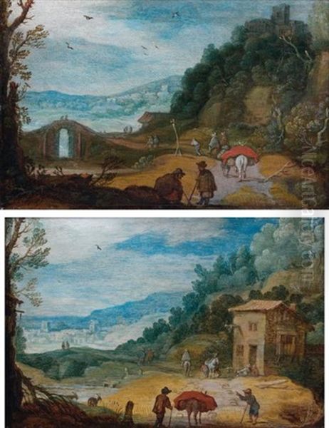 Personnages Dans Un Paysage (pair) Oil Painting by Marten Ryckaert