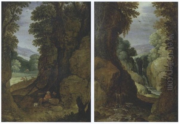 Pastoral Landscape (+ Another; 2 Works) Oil Painting by Marten Ryckaert