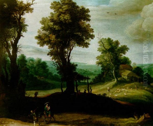 The Flight Into Egypt Oil Painting by Marten Ryckaert