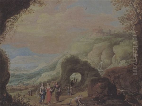 Gebirgslandschaft Mit Figuren by Marten Ryckaert