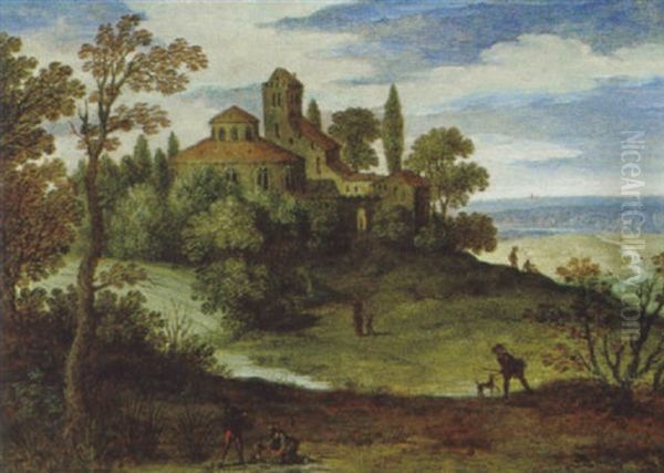 Weite Landschaft Mit Schols Und Figuren Oil Painting by Marten Ryckaert